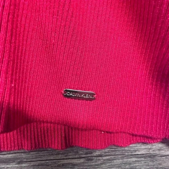 Calvin Klein Christmas 🤶 Red Mock Turtleneck Sweater XL - Picture 5 of 7